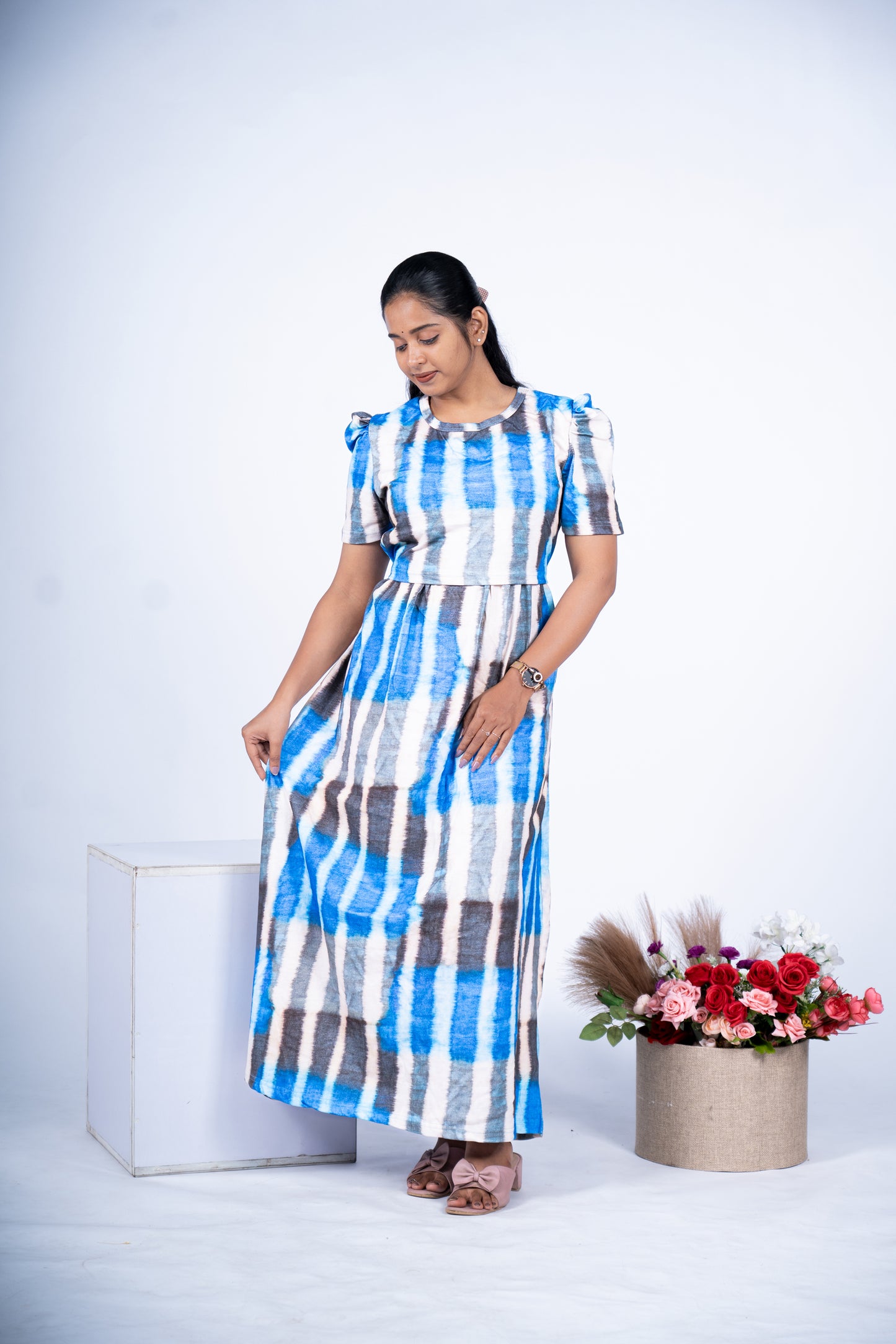 ALAVILI - ZIPLESS MATERNITY WEAR PUFF SLEEVE/ FULL LENGTH