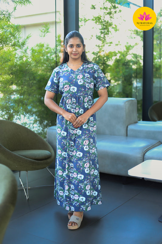 AMBAAL 4 - NON FEEDING [V-NECK ]MATERNITY WEAR FULL LENGTH 50 INCH