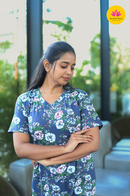 AMBAAL 4 - NON FEEDING [V-NECK ]MATERNITY WEAR FULL LENGTH 50 INCH