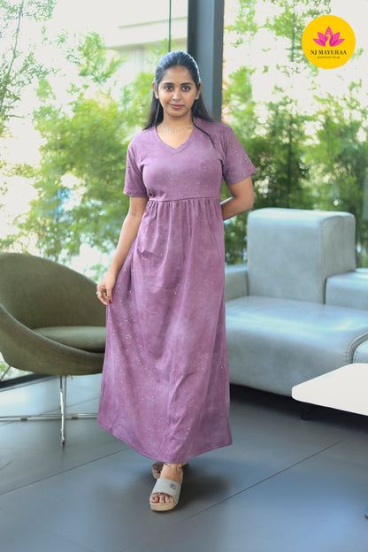 AMBAAL 6 - NON FEEDING V-NECK MATERNITY WEAR FULL LENGTH 50 INCH
