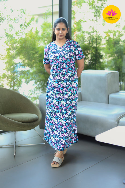 AMBAAL 7 - NON FEEDING [V-NECK]MATERNITY WEAR FULL LENGTH 50 INCH