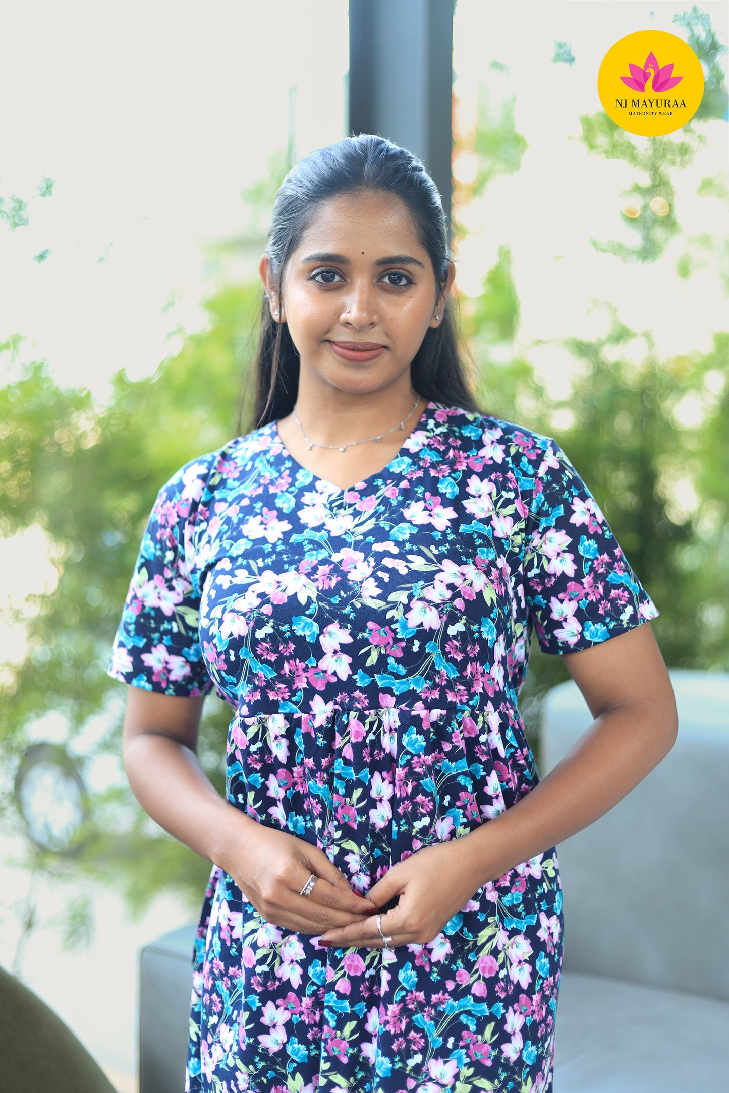 AMBAAL 7 - NON FEEDING [V-NECK]MATERNITY WEAR FULL LENGTH 50 INCH