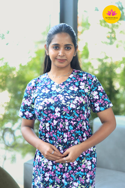 AMBAAL 7 - NON FEEDING [V-NECK]MATERNITY WEAR FULL LENGTH 50 INCH