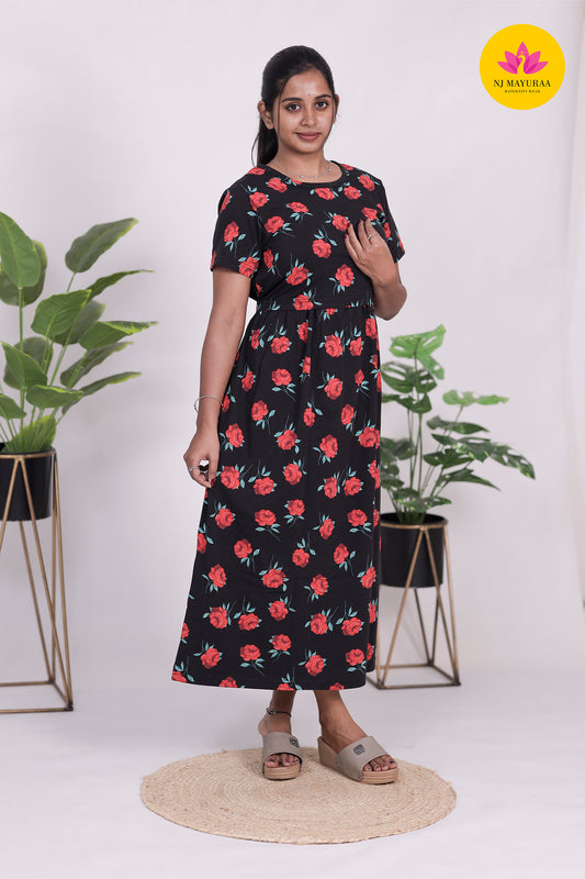 AMBAAL 32 - ZIPLESS FEEDING MATERNITY WEAR FULL ( Midi length )