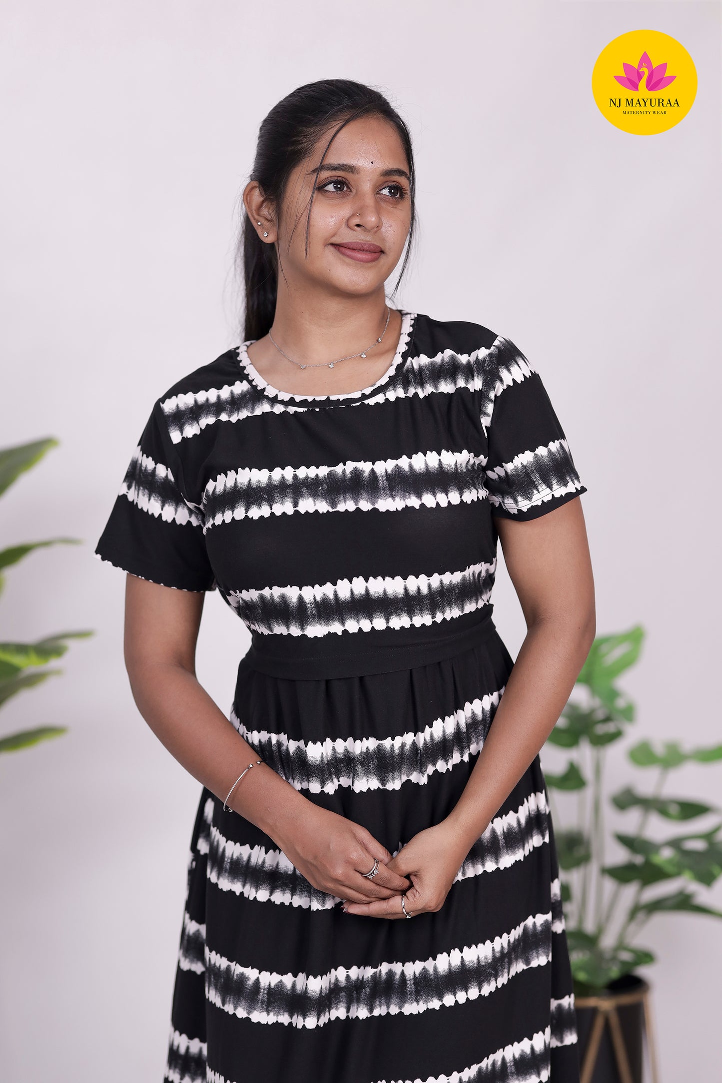 AMBAAL 35 - ZIPLESS FEEDING MATERNITY WEAR FULL ( Midi length ) Polycotton