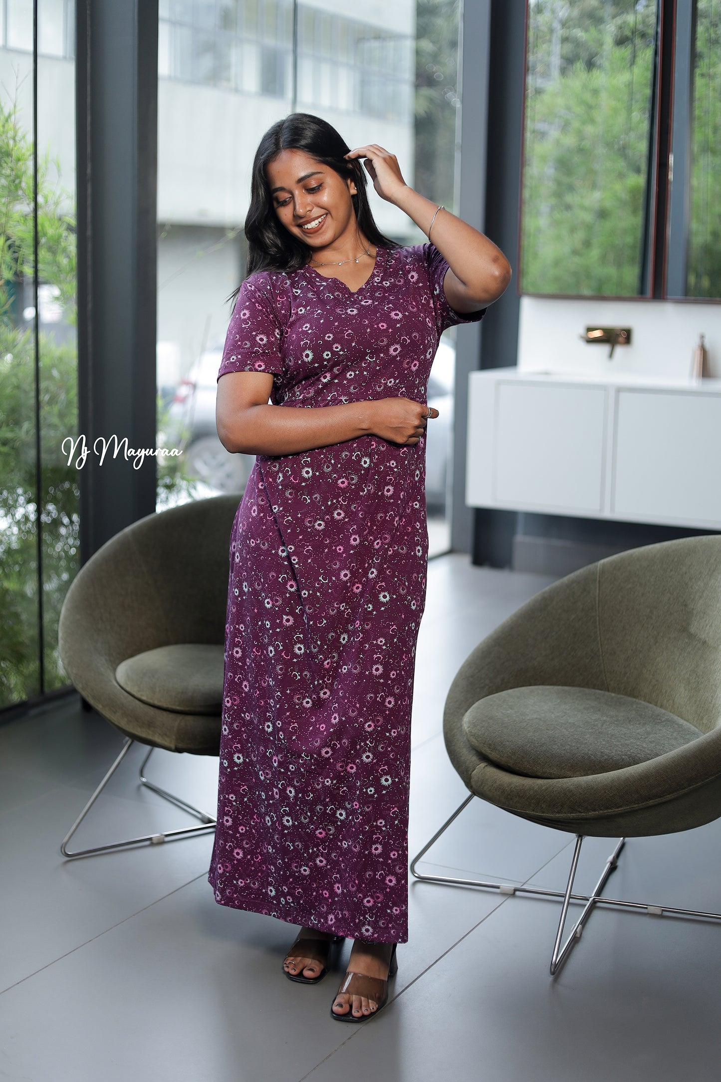 KUVERA 4=V-NECK NON FEEDING MAXI FULL LENGTH
