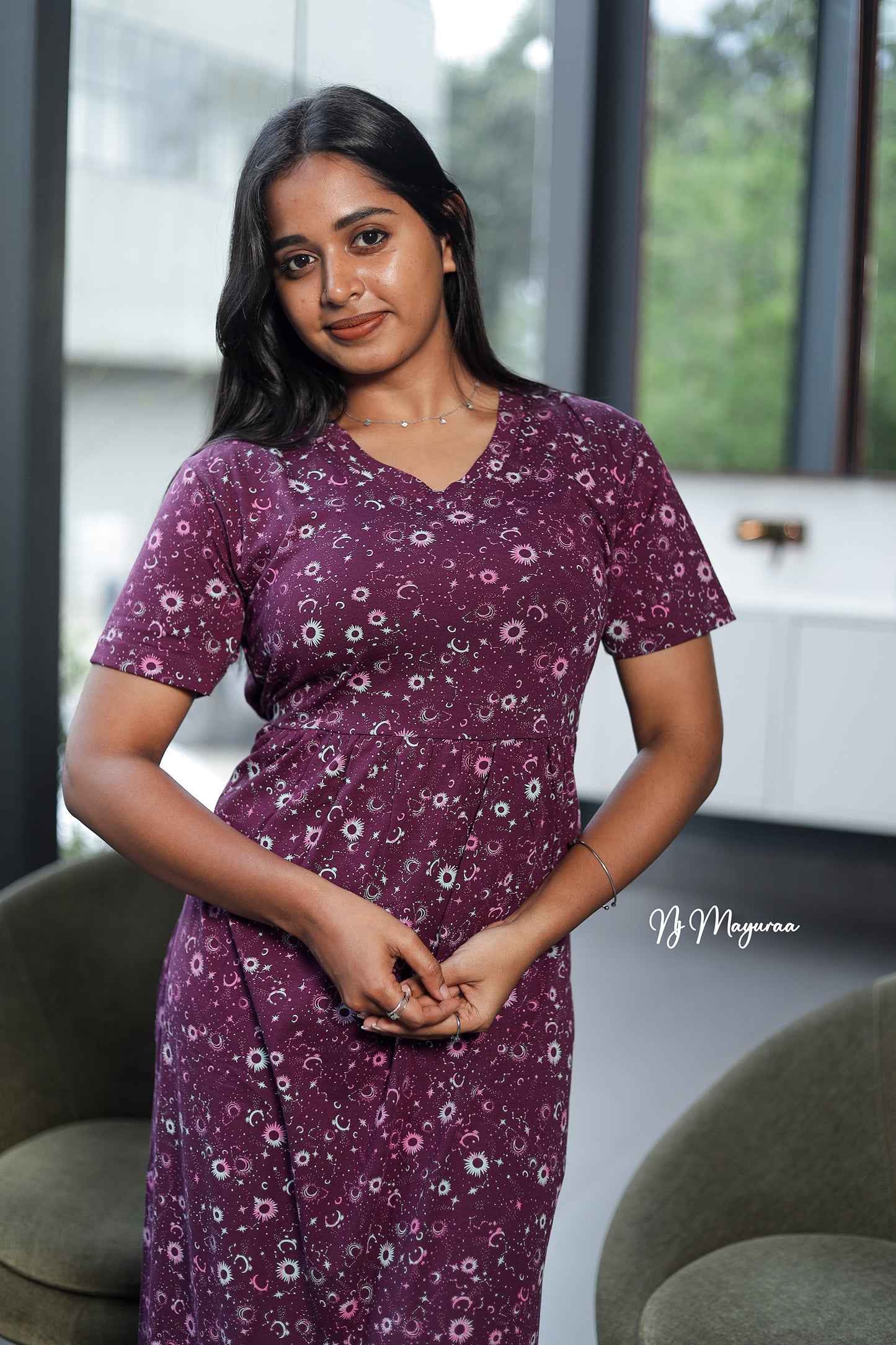 KUVERA 4=V-NECK NON FEEDING MAXI FULL LENGTH
