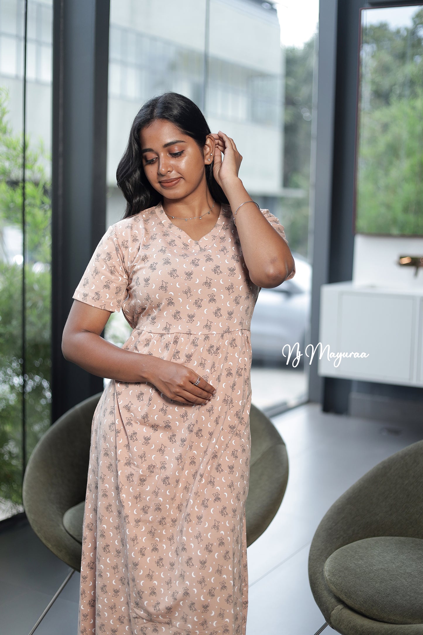 KUVERA 5= V-NECK NON- FEEDING MAXI WEAR FULL LENGTH
