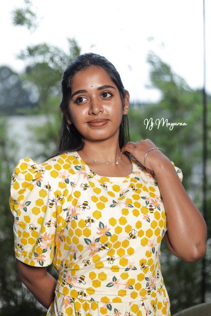 KUVERA 12-ZIPLESS MATERNITY WEAR PUFF SLEEVE