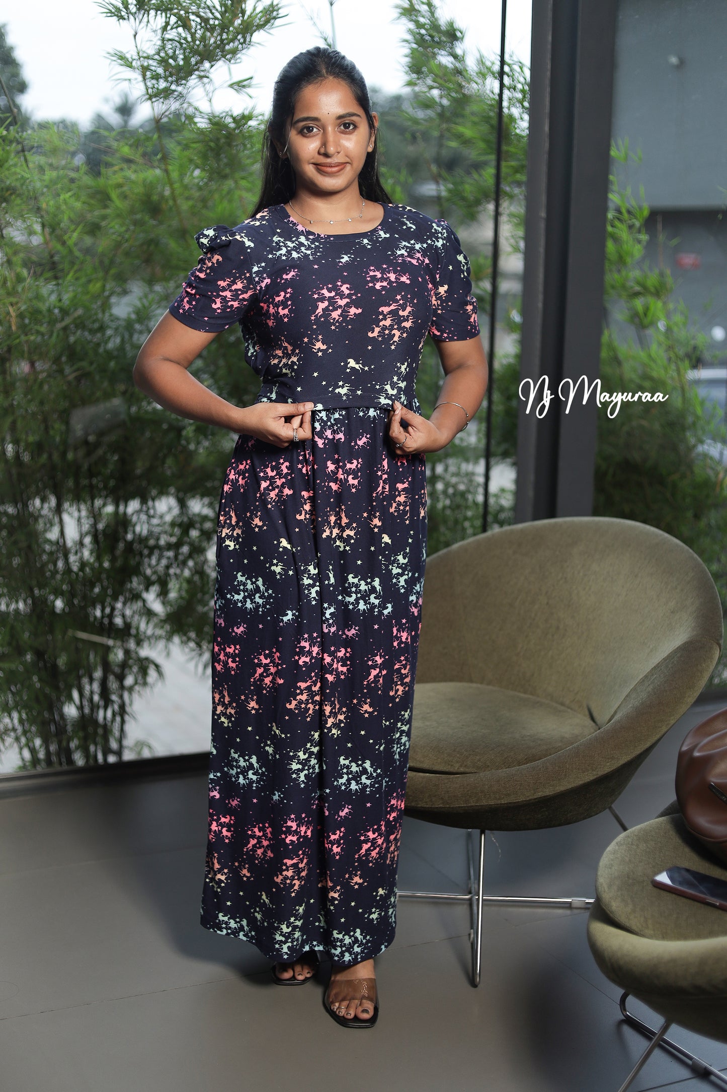 KUVERA 14-ZIPLESS MATERNITY WEAR PUFF SLEEVE