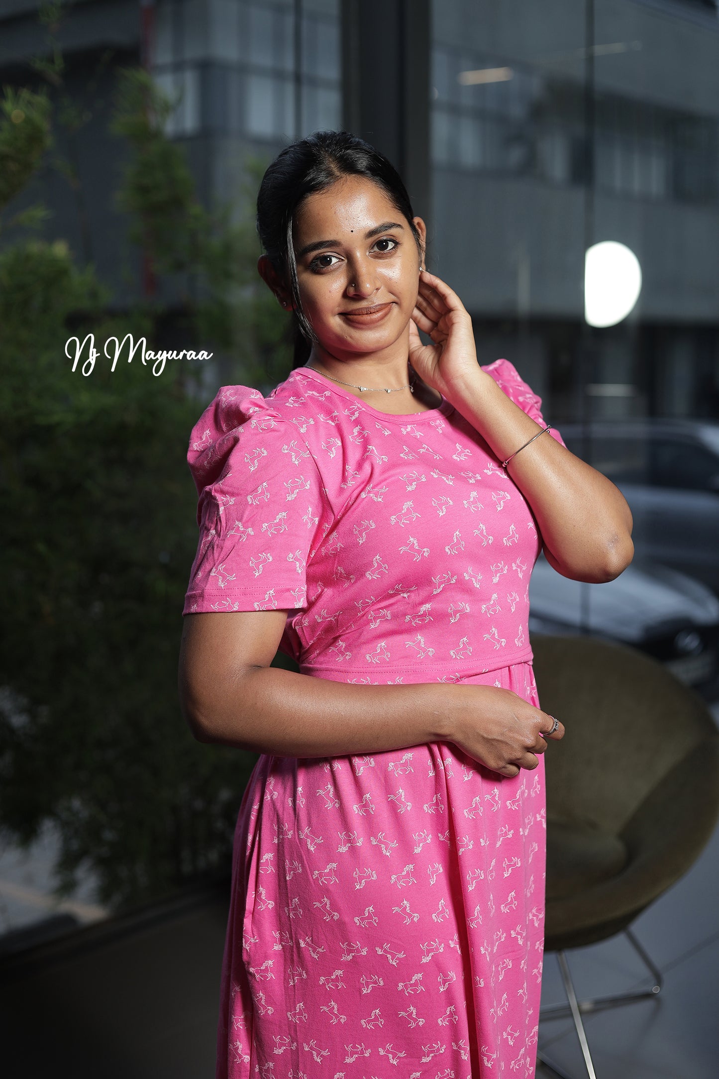KUVERA 16-ZIPLESS MATERNITY WEAR PUFF SLEEVE