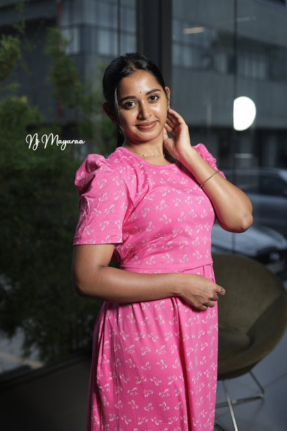 KUVERA 16-ZIPLESS MATERNITY WEAR PUFF SLEEVE