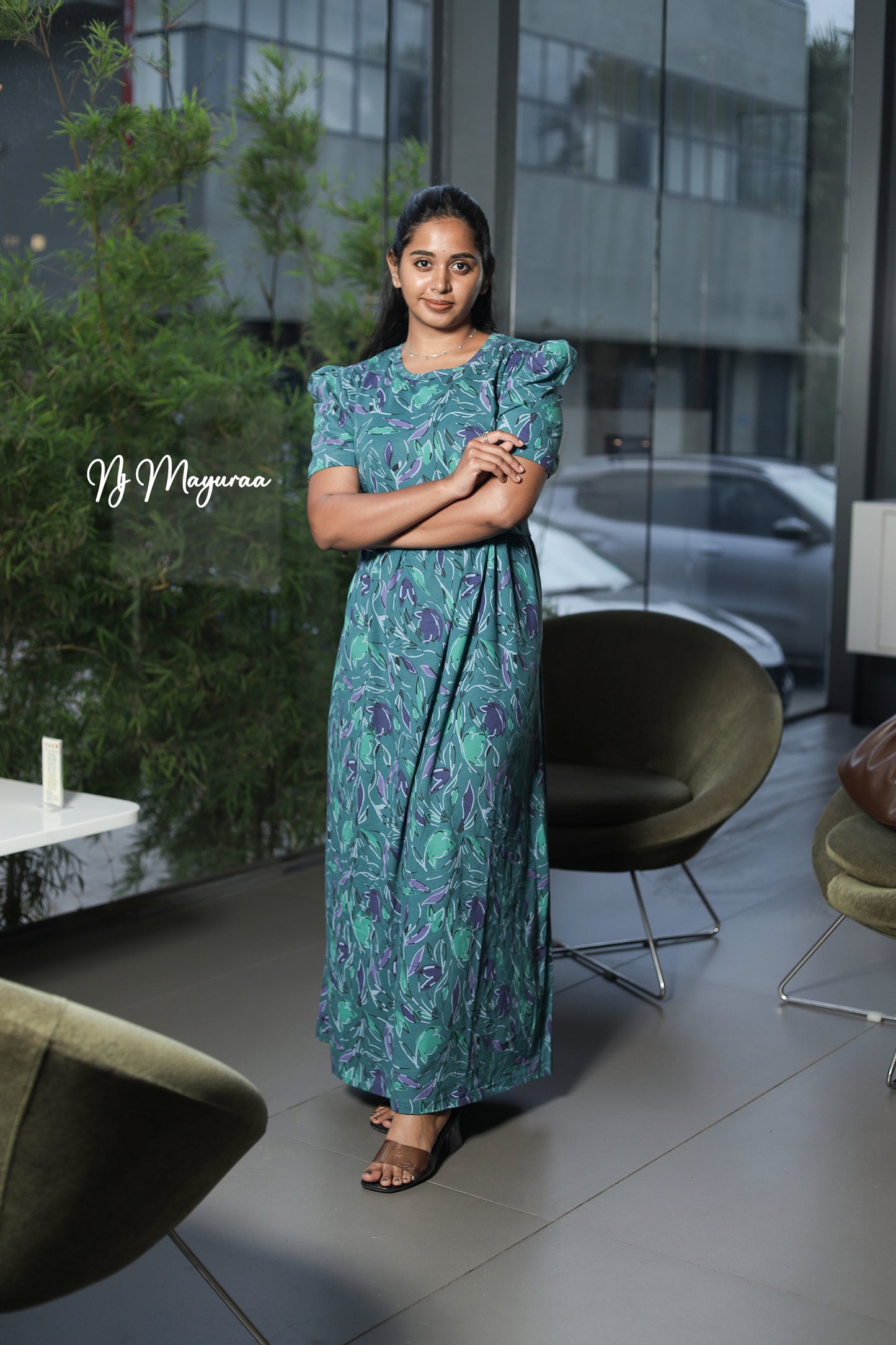 KUVERA 18-ZIPLESS MATERNITY WEAR PUFF SLEEVE