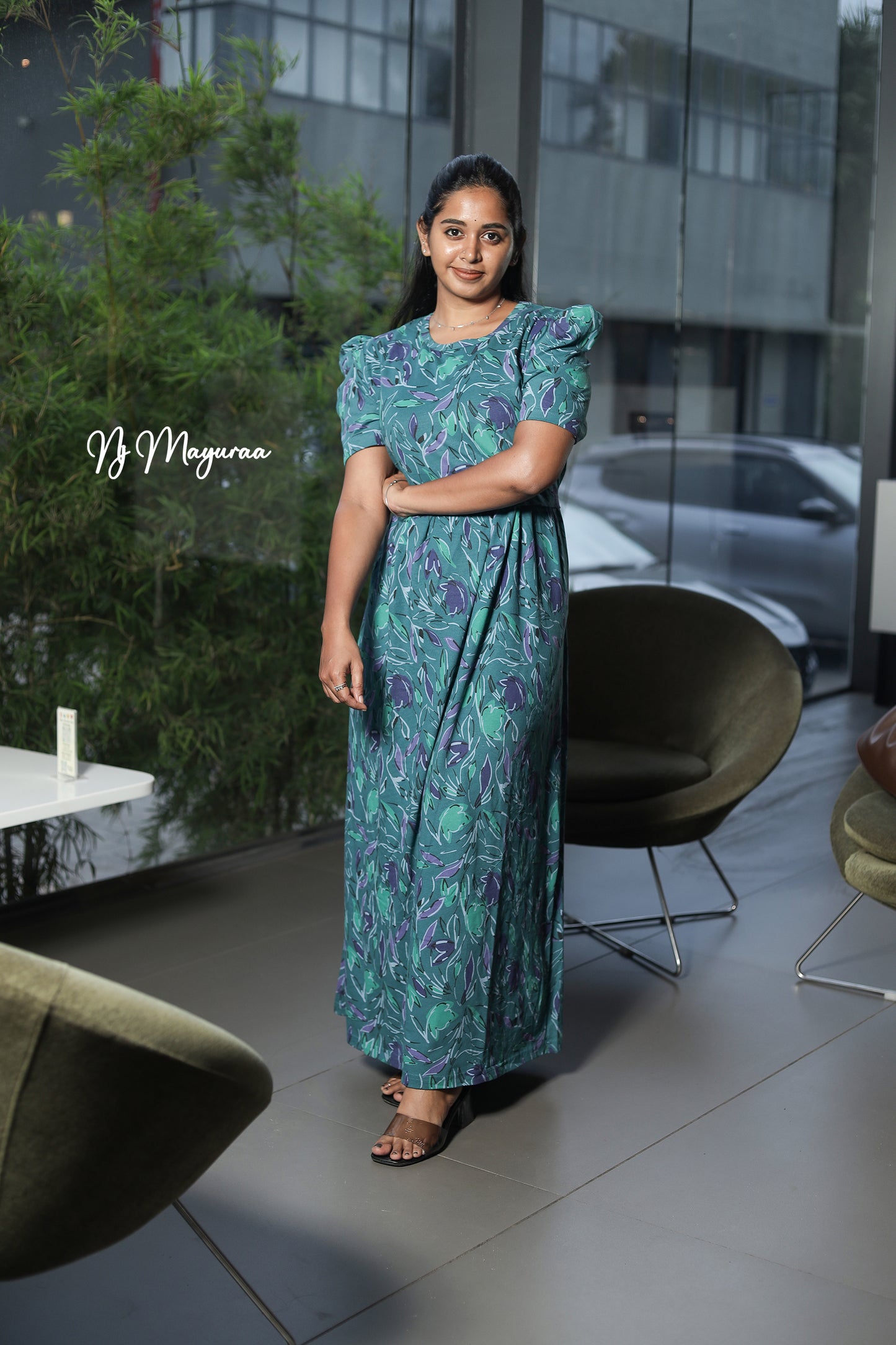 KUVERA 18-ZIPLESS MATERNITY WEAR PUFF SLEEVE