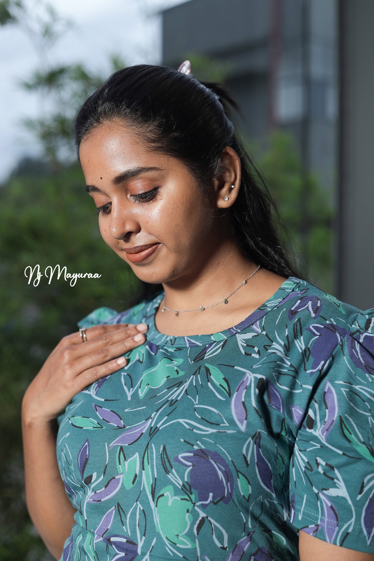 KUVERA 18-ZIPLESS MATERNITY WEAR PUFF SLEEVE