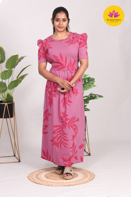 SRIDHA 12 -ZIPLESS MATERNITY WEAR  PUFF SLEEVE/ FULL LENGTH