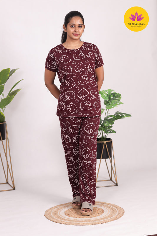 SRIDHA 35 -LADIES PAJAMA SET ( WITH POCKET WITH ROPE ADJUSTMENT)