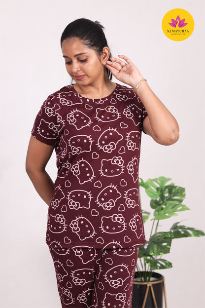SRIDHA 35 -LADIES PAJAMA SET ( WITH POCKET WITH ROPE ADJUSTMENT)
