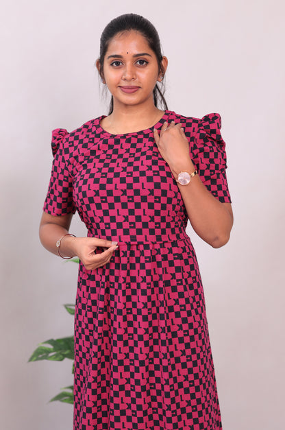 SRIDHA 16 -ZIPLESS MATERNITY WEAR  PUFF SLEEVE/ FULL LENGTH