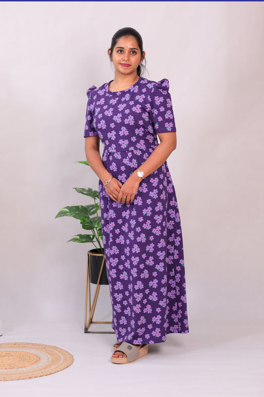 SRIDHA 17 -ZIPLESS MATERNITY WEAR  PUFF SLEEVE/ FULL LENGTH