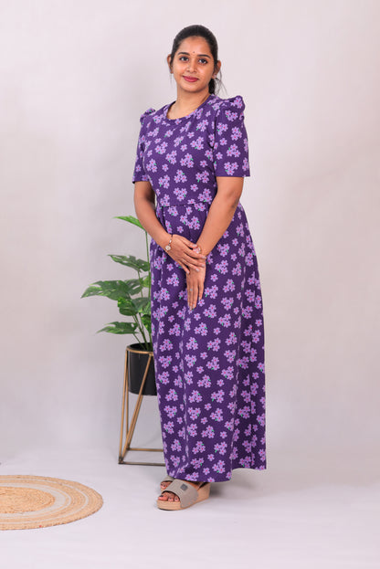 SRIDHA 17 -ZIPLESS MATERNITY WEAR  PUFF SLEEVE/ FULL LENGTH
