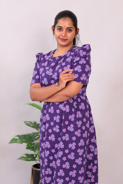 SRIDHA 17 -ZIPLESS MATERNITY WEAR  PUFF SLEEVE/ FULL LENGTH