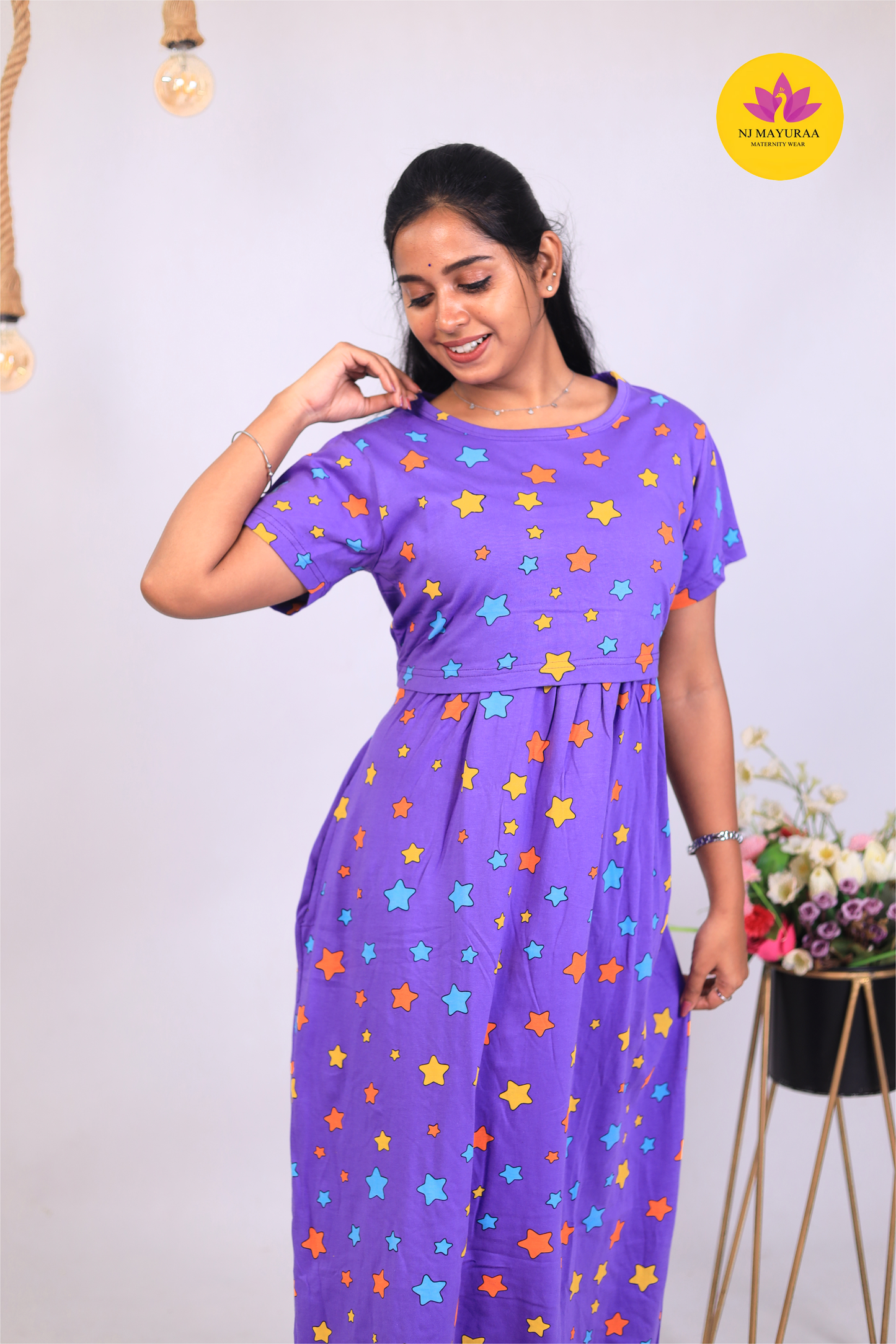NARAYANI 17 -ZIPLESS MATERNITY WEAR PUFF SLEEVE