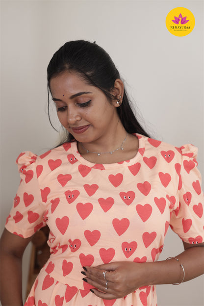 NARAYANI 33 -ZIPLESS MATERNITY WEAR PUFF SLEEVE