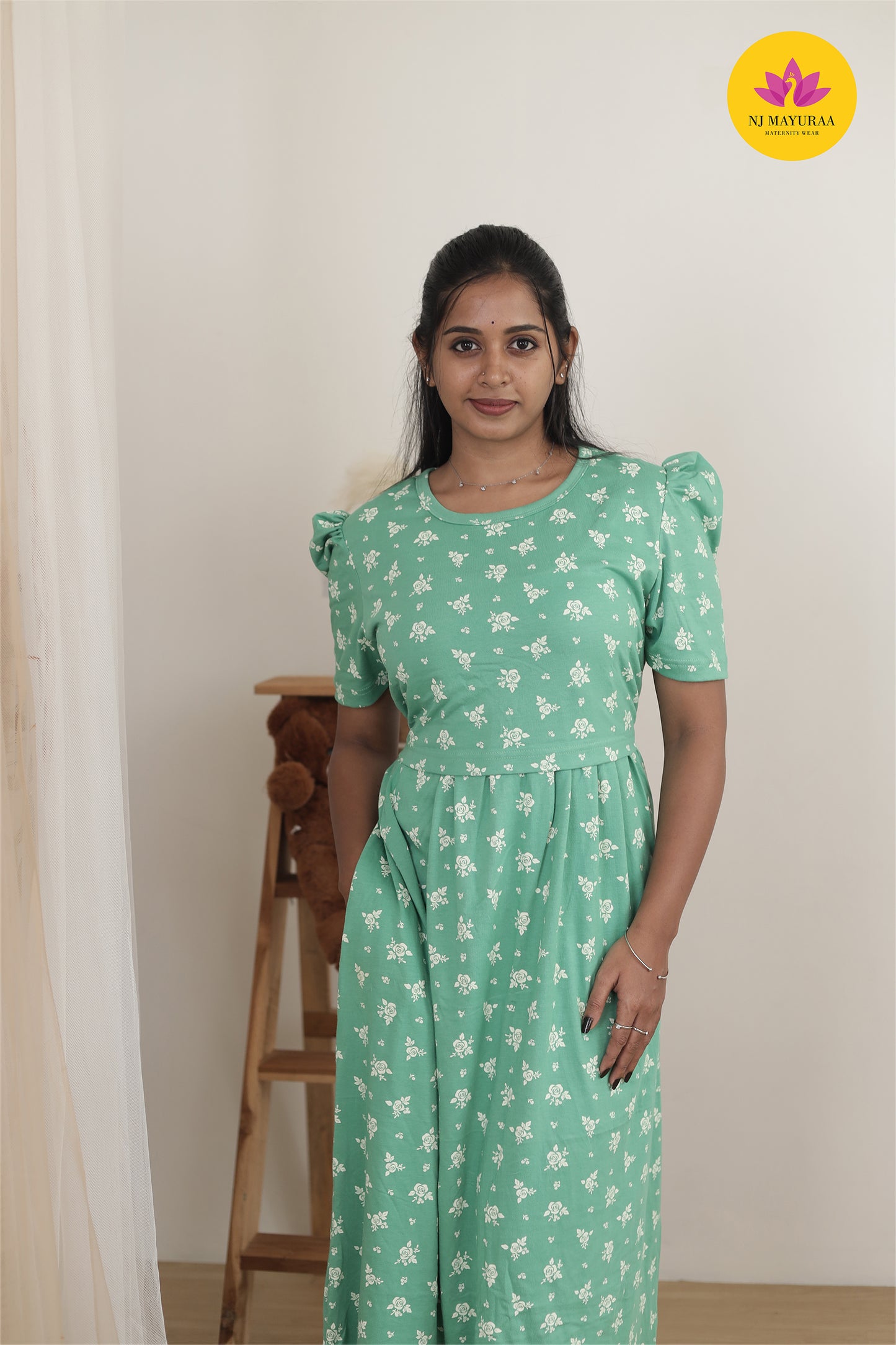 NARAYANI 34 -ZIPLESS MATERNITY WEAR PUFF SLEEVE