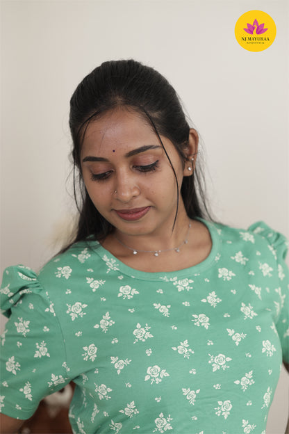 NARAYANI 34 -ZIPLESS MATERNITY WEAR PUFF SLEEVE