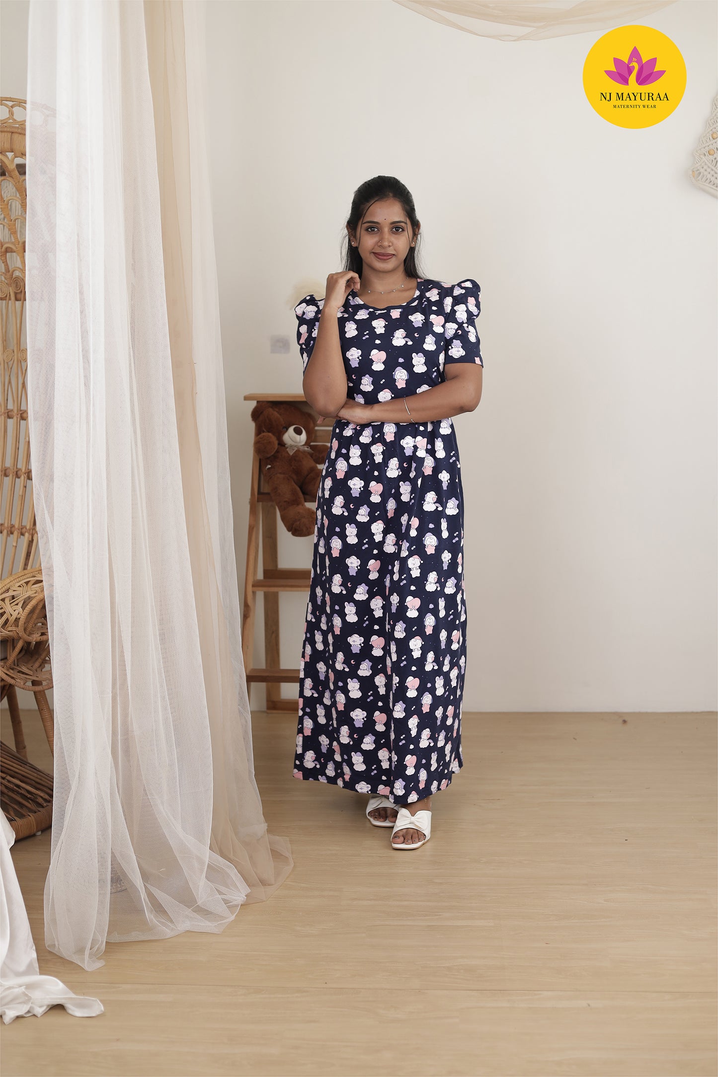 NARAYANI 35 -ZIPLESS MATERNITY WEAR PUFF SLEEVE