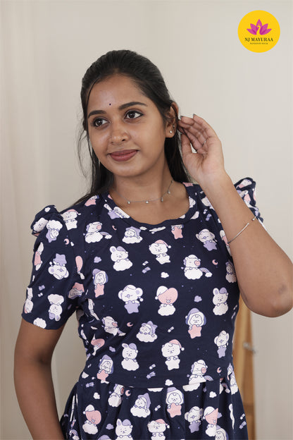 NARAYANI 35 -ZIPLESS MATERNITY WEAR PUFF SLEEVE