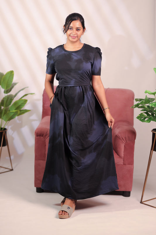BHADRA15 - ZIPLESS FEEDING MATERNITY WEAR  PUFF SLEEVE