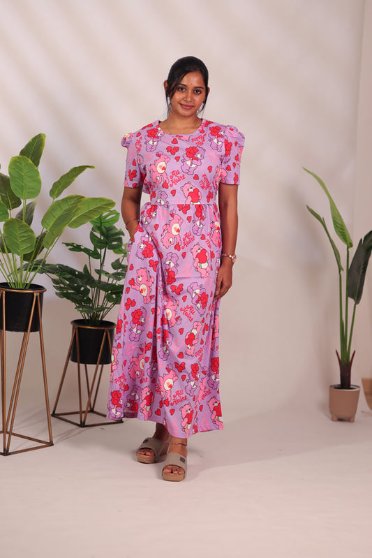 BHADRA28 - ZIPLESS FEEDING MATERNITY WEAR  PUFF SLEEVE