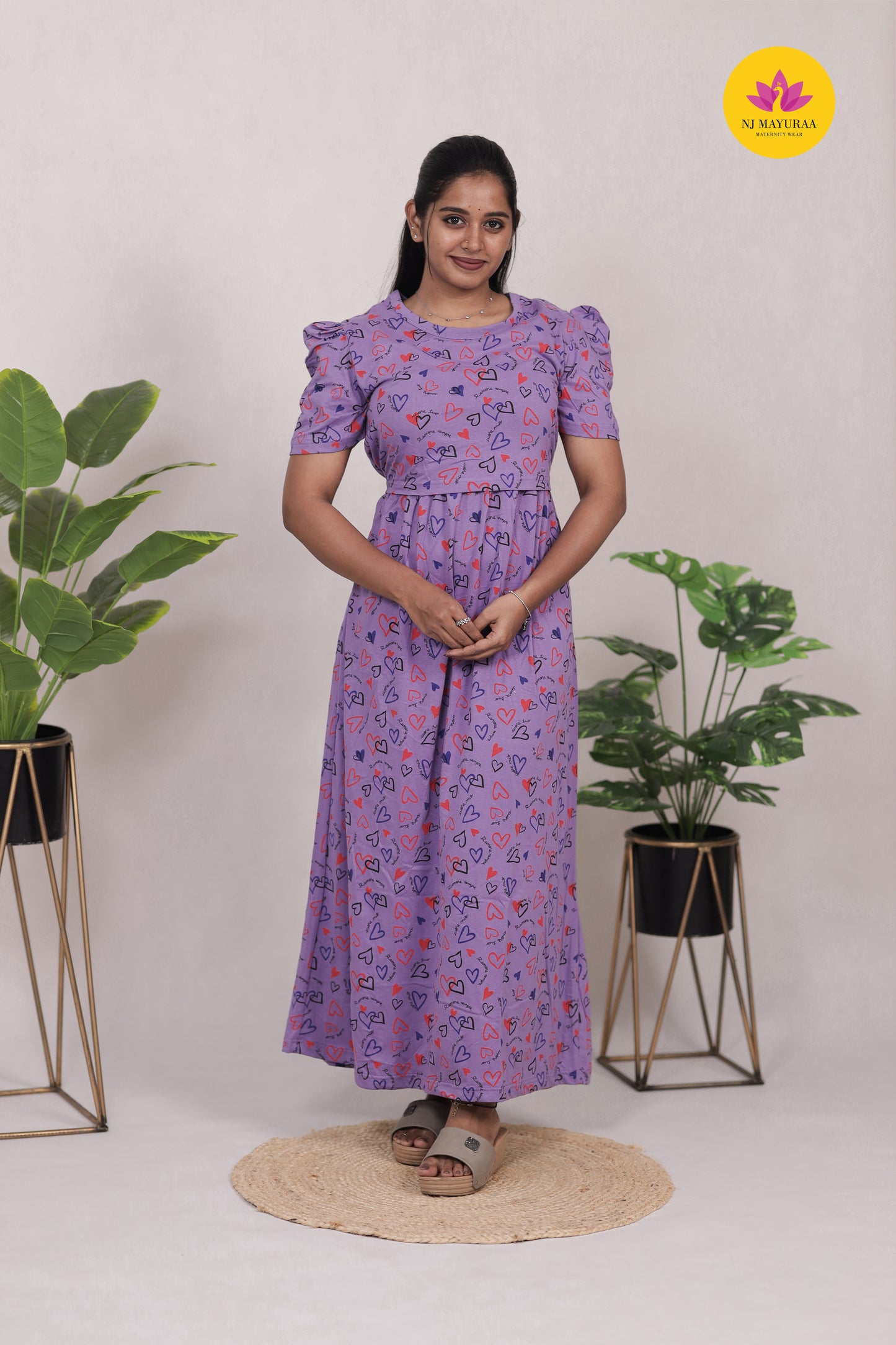 KAMALA 2 -ZIPLESS MATERNITY WEAR  PUFF SLEEVE/ FULL LENGTH