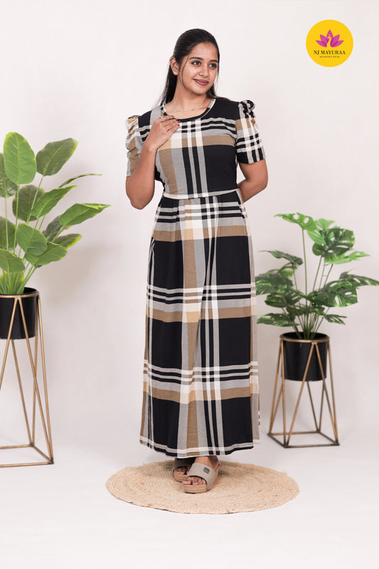KAMALA 4 -ZIPLESS MATERNITY WEAR  PUFF SLEEVE/ FULL LENGTH
