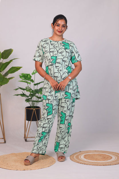 ANIMALPRINTT- ZIPLESS FEEDING PANT SET