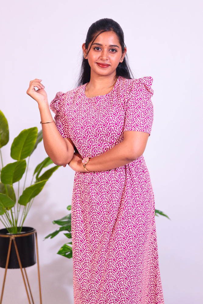 BHADRA4 - ZIPLESS FEEDING MATERNITY WEAR  PUFF SLEEVE