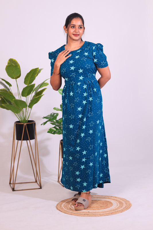 BHADRA7 - ZIPLESS FEEDING MATERNITY WEAR  PUFF SLEEVE