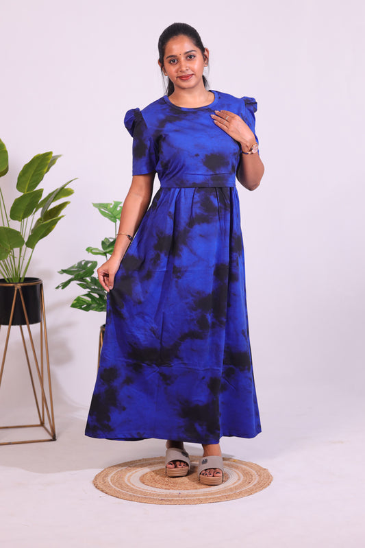 BHADRA10 - ZIPLESS FEEDING MATERNITY WEAR  PUFF SLEEVE