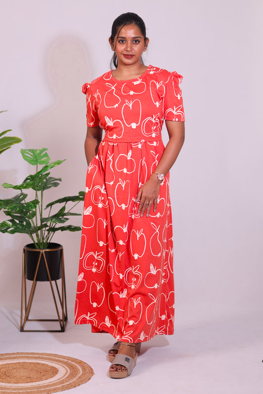 BHADRA12 - ZIPLESS FEEDING MATERNITY WEAR  PUFF SLEEVE
