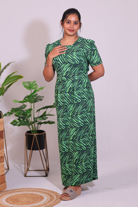 BHADRA13 - ZIPLESS FEEDING MATERNITY WEAR  PUFF SLEEVE