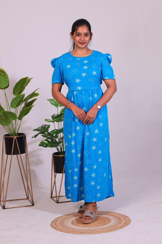 KUVERA16 - ZIPLESS FEEDING MATERNITY WEAR  PUFF SLEEVE