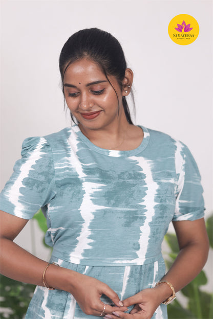 RATNESH 2 -zipless feeding maternity wear  midi length(47 inch length)