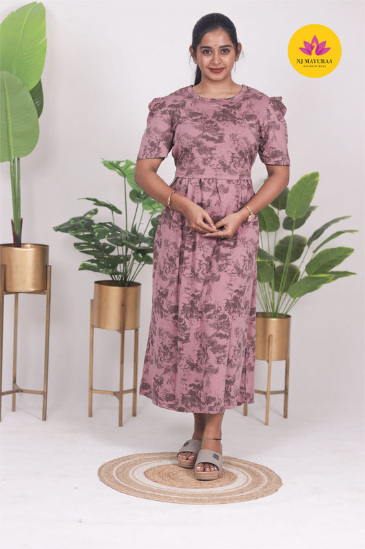 RATNESH 4 -zipless feeding maternity wear  midi length [LENGTH 47 INCHES]