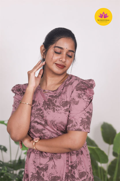 RATNESH 4 -zipless feeding maternity wear  midi length [LENGTH 47 INCHES]