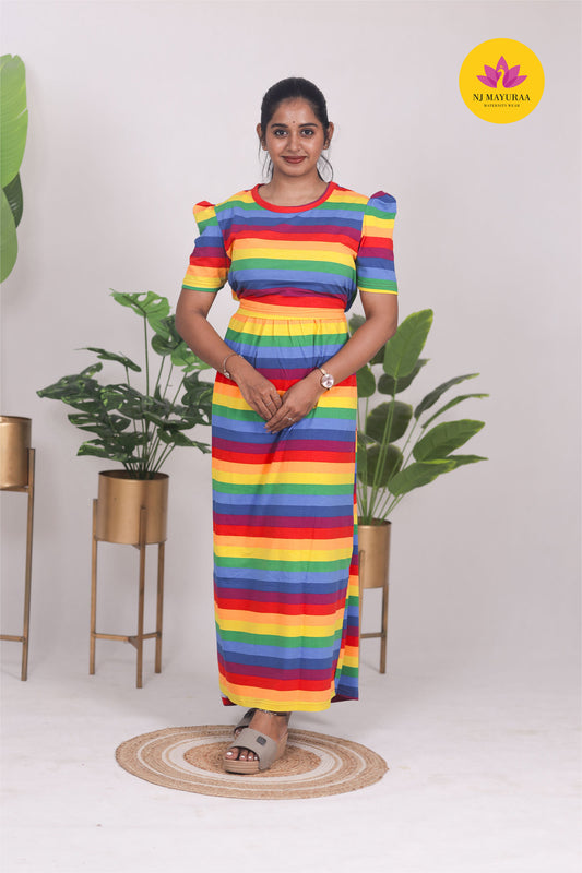 RATNESH 19  - ZIPLESS FEEDING MATERNITY WEAR  PUFF SLEEVE