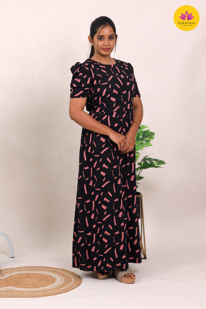 SURABHI 7 - ZIPLESS MATERNITY WEAR  PUFF SLEEVE/ FULL LENGTH