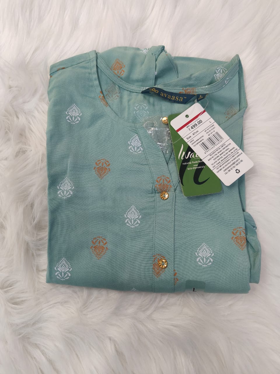 muted grayish teal-Avaasa kurtis Top