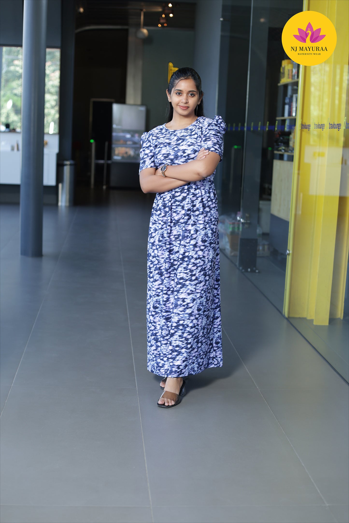 CUTE5 -ZIPLESS MATERNITY WEAR PUFF SLEEVE[SPUN COTTON]